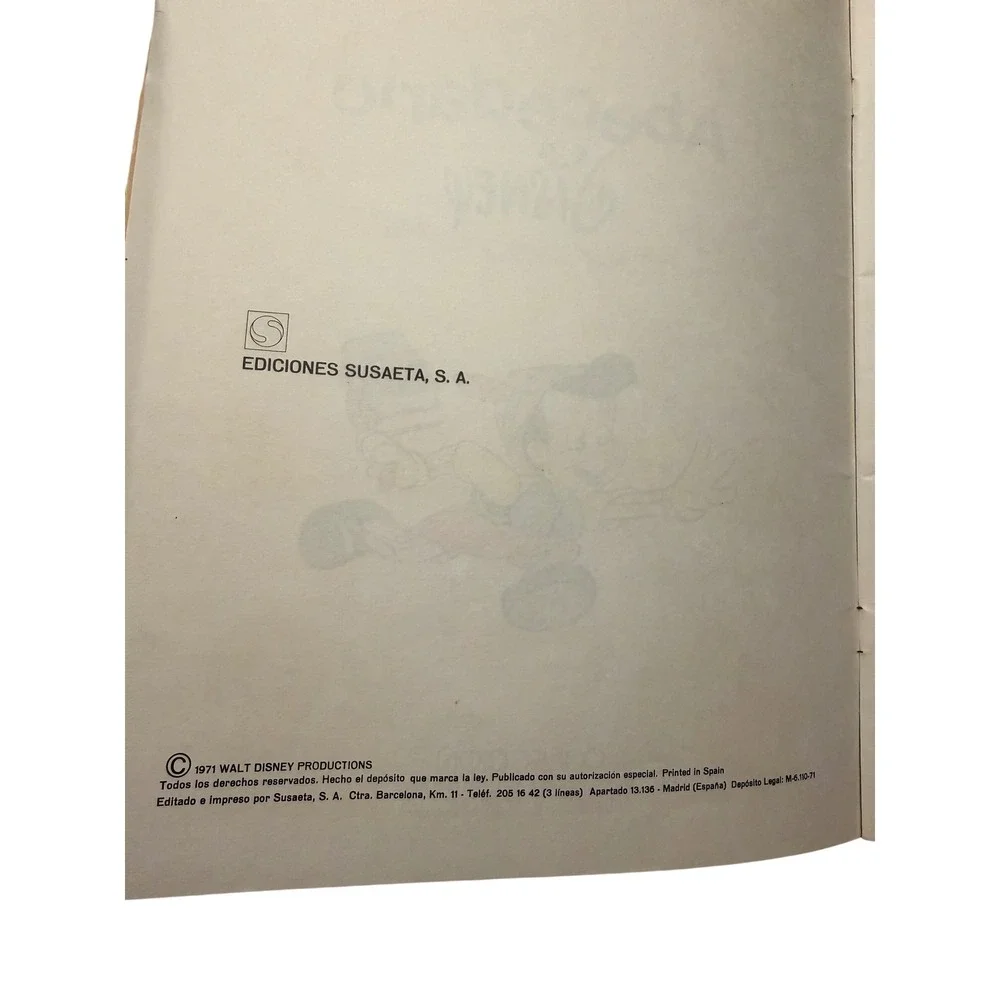 Rare Find!‎ Abecedario Disney Spanish Alphabet Book Ediciones Susaeta Spain 1971
